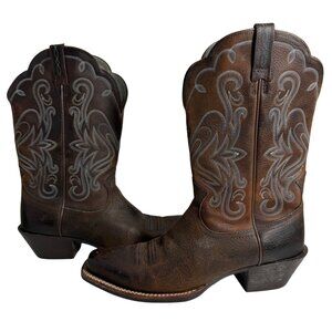 ARIAT Legend Western Cowboy Square Toe Boot Womens Size 9.5B 10001046 Brown/Blue